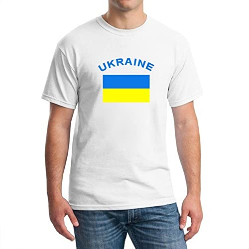T-shirt ukrainien amour et paix imprimé drapeau col rond coupe surdimensionnée