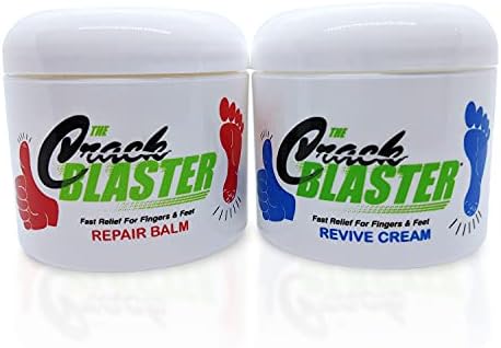 Crack Blaster Repair - Cracked Skin, Heel, Finger Healing Balm and Crack Blaster Revive Dry Skin and Body Cream