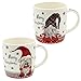 Porzellan Tasse günstig Kaufen-Dekohelden24 Porzellan Weihnachts-Tassen -Merry Christmas Wichtel - als 2er Set, L/B/H 8 x 12 x 10 cm, Fassungsvermögen 340 ml. W-10029955-2erSet