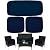 Sqodok Patio Cushion Covers 3 Packs Outdoor Seat Cushions Replacement Covers Fit for 4 Pieces Wicker Rattan Furniture Patio Conversation Set Loveseat Chair-38x19x2,19x19x2, Blue