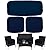 Sqodok Patio Cushion Covers 3 Packs Outdoor Seat Cushions Replacement Covers Fit for 4 Pieces Wicker Rattan Furniture Patio Conversation Set Loveseat Chair-38x19x2,19x19x2, Blue