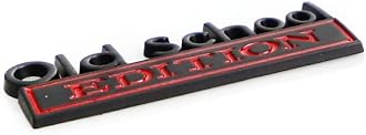2 Pcs Old School Edition Emblem 3D Metal Badge Decal Sticker Fit for Universal Car Truck SUV Side Rear Front Hood Trunk Door (Black Red)