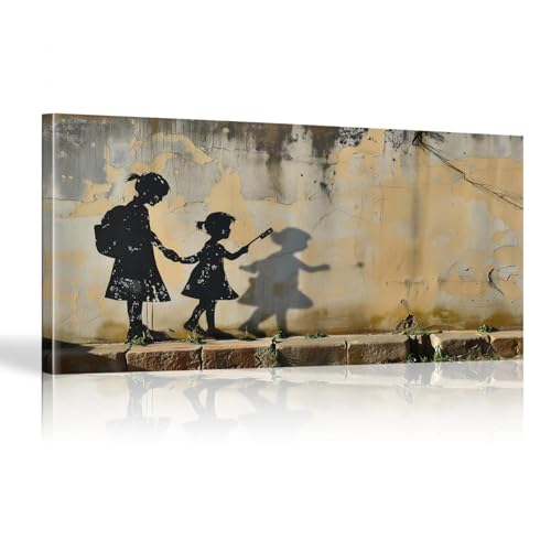 Toile murale Banksy affiche street art graffiti sans cadre 60x120 cm