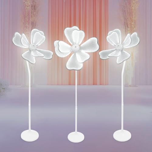 3Pcs Wedding Floor Lights Flower Shaped 50W White Light, Creative Wedding Led Floor Lamp Adjustable Height 53.54-65.35in, Romantic Decoration Prop For Wedding Stage Decoration (White Light)