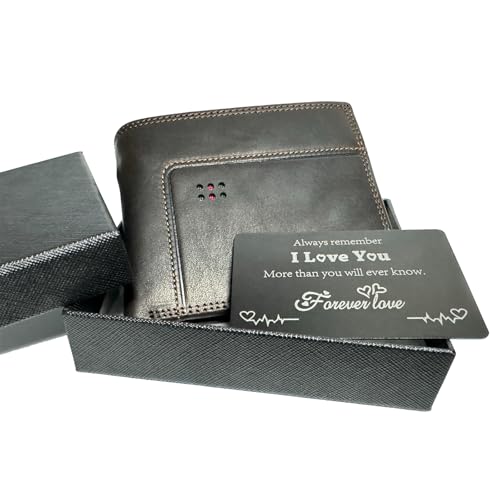 Gifts for Men,Men's Wallet Gifts Boxed and Engraved Card Set, Perfect Male Gifts for Him, Birthday Present for Boyfriend,Christmas,Wedding Anniversary Romantic Gifts3