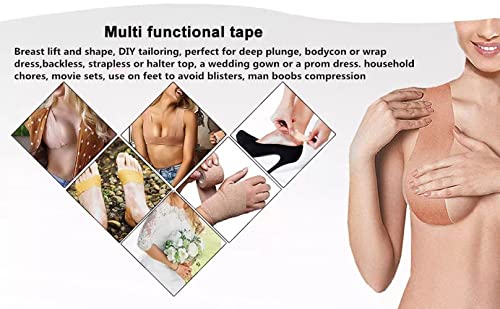 Boob Tape And 10Pcs Backless Nipple Cover Set, Breathable Breast Lift Tape For A Cup To Dd And Plus Size, Athletic Tape & Body Tape Suit For Sporting And Working, 5*5*5Cm #TOP6