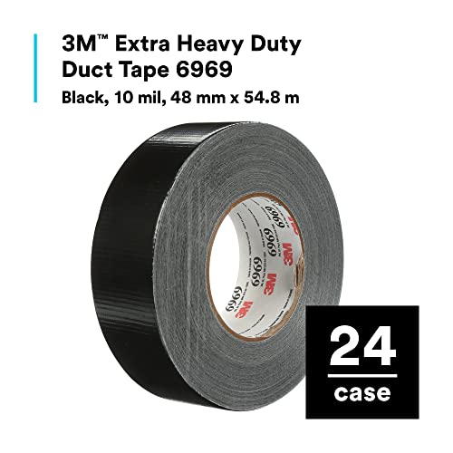 3M Extra Heavy Duty Duct Tape 6969 Black, 48 mm x 54.8 m 10.7 mil, 1 Roll by 3M - Image 2