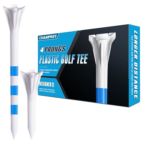 CHAMPKEY Professional 170 Pack Plastic Golf Tees Assorted Pack - Lower Ball Contact with Longer Distance Performance Golf Tees Plastic(2 Size Assorted Pack)