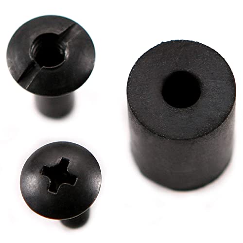 Black Chicago Screw Slotted Post Truss Head Retention Assembly - (1/2 Chicago Slotted Post + 1/2 Phillips Truss Head Screw + 5/8 Epdm Holster Washer) - For Diy Kydex & Leather Holsters - (12 Pack) #TOP4