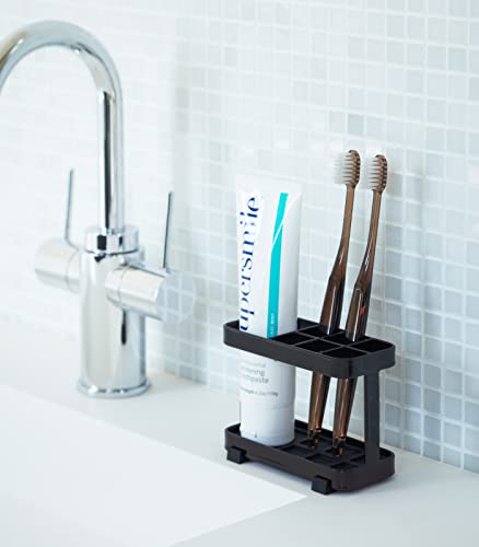 Yamazaki Home 6803 Toothbrush And Toothpaste Holder For Bathroom Countertop, One Size, Black #TOP2