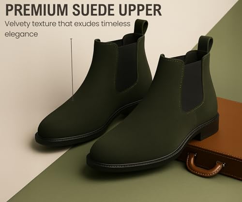 Image of Kraasa Men's Slip On Fashion Chelsea Boots | High Tops, Soft Cushioned Insole, Comfortable Fit, Trendy, Stylish Boots