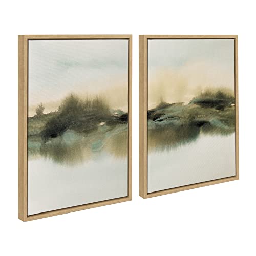 Kate and Laurel Sylvie Tranquil Meadows I and II Framed Canvas Wa...