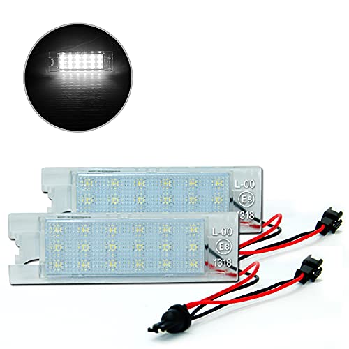 Ampoules d'éclairage de plaque d'immatriculation Lampe LED compatibles avec V-auxhall/Ope-l Zafira B Vectra C Corsa C Corsa D Insigina Astra J Astra H Adam Cascada Meriva A/B Tigra Twin Top，Pack de 2