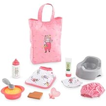 Baby Doll Accessories Care Set for 12-Inch Dolls - 11-Piece Baby Doll Accessories Set with Diaper Bag, Bottle, Bib, Potty, Pacifier - Pretend Play Feeding and Care