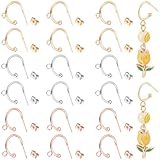 Beebeecraft 24 Pieza de Aros de Medio Aro de 3 Colores 304 Pendientes de Acero Inoxidable con Bucle Aros Abiertos En Forma de C para Kit de Fabricación de Joyas.
