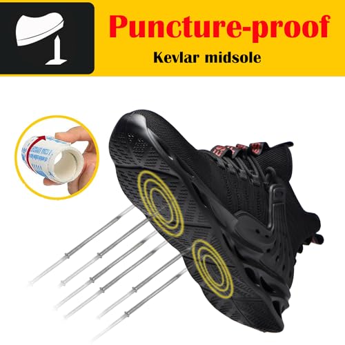 Steel Toe Shoes for Men Women Lightweight Steel Toe Sneakers Mid Cut Indestructible Work Boots Construction Safety Shoes3