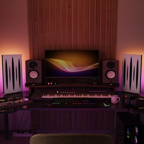 �X���������p�l�� PULSAR-mini 2�Z�b�g | ���o�C���f�X�N�g�b�vLED�X�^���h (RGB���C�g�t��) �t�� | �X�^�W�I�E�Q�[�����[���p | �z���E�g�U | �T�C�Y: 25x50cm | �F: �z���C�g