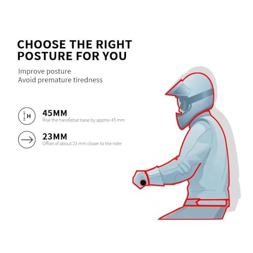 Réhausseur guidon RA1250 évite douleur dos posture moto - 5