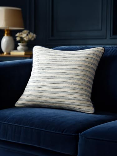 Image of IndigoRider Hand Block Print 100% Cotton Fabric Cushion Covers |Size - 16'' x 16'' | Decorative Throw Pillow Covers for Sofa, Bed & Living Room | Soft & Durable Jaipuri Cushion Cover | Set of 4