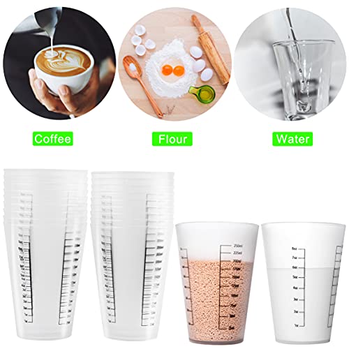 Ebiven 4 Pcs 8Oz Reusable Plastic Measuring Cups Liquid Paint Mixing Measure Cups For Kitchen Cooking thumb #5