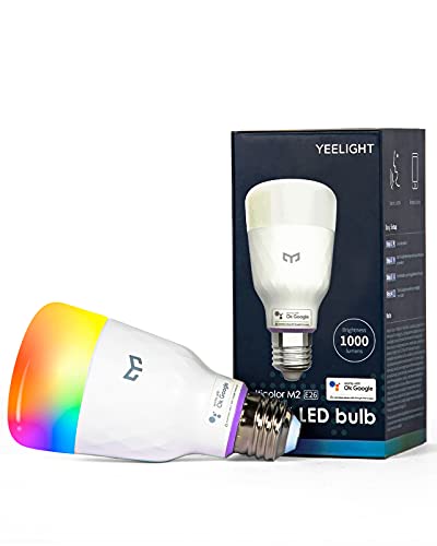 Smart Light Bulb, YEELIGHT Smart LED Bulb, Color Changing Light Bulb, Dimmable LED Light Bulb, Google Seamless Setup Smart Bulb That Work with OK Google , 1000 Lumen