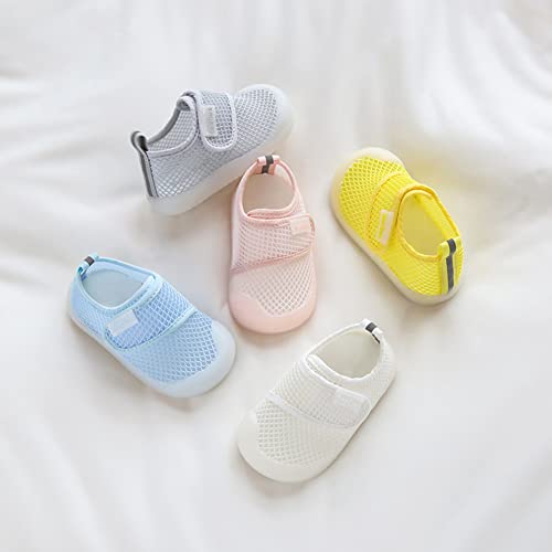 Baby Boy Girl Shoes Lightweight Breathable Toddler Mesh Sneakers Beach Water Shoes Non-Slip First Walking Shoes 6 9 12 18 24 Months(12-18 Months, 1-White) #TOP1