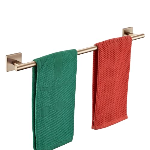 KOKOSIRI Bathroom Towel Bar Bath Towel Holders for Toilet Kitchen Cabinet Wall Mount 24 Inch Champagne Bronze Stainless Steel B4005CPG-L24
