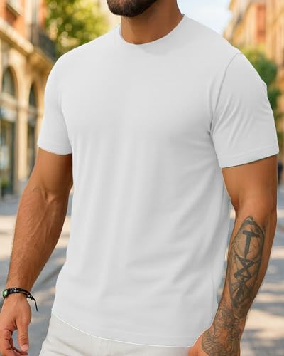 Mens T-Shirts Short Sleeve Crew Neck Solid Fashion Tee Shirts2