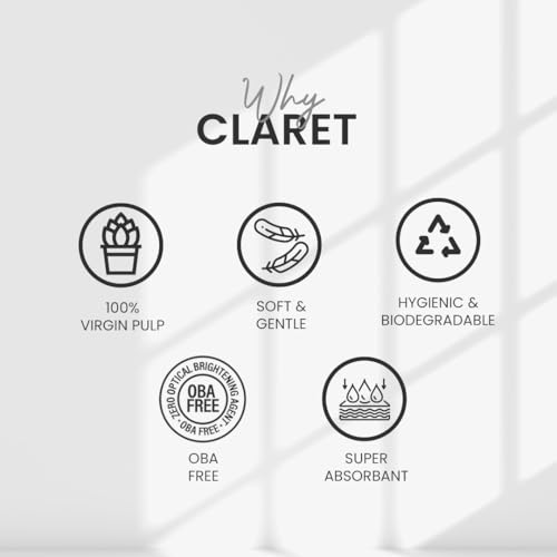 Image of Claret Ultra Soft 2-Ply White Facial Tissues | 100 Pulls | Pack Of 6 | Skin-Friendly & OBA-Free | (18 x 20 cm)