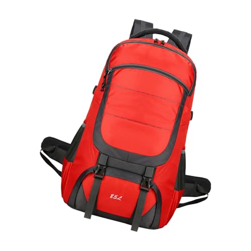Sac à dos de camping rouge idéal pour vos week-ends d'alpinisme sauvage