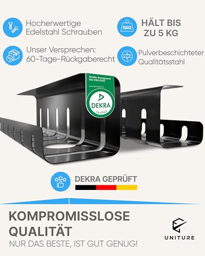 Kabelkanal Uniture Schreibtisch – 2er Set für effizientes Kabelmanagement