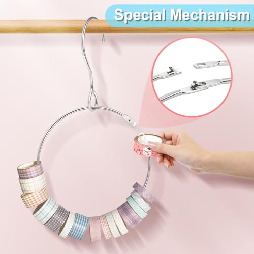 Image of Washi Tape Storage Organizer, Washi Tape Storage Ring with Large Hook, Office Home Closet Organizer, 6 Inches Ring-2 Pack