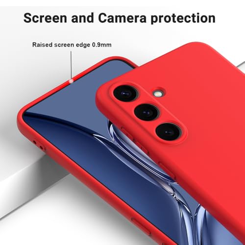 Image of Back Cover for Samsung Galaxy S25 Plus 5G | Full Camera Protection | Premium Liquid Silicon Case | Flexible Bumper Case for Samsung Galaxy S25 Plus 5G (Red)