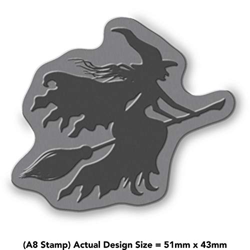 'Witch Silhouette' Rubber Stamp - Unmounted Design for Crafting & Scrapbooking, A8 (RS00025808)