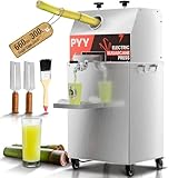 PYY Sugar Cane Juicer Machine - 800W Upgrade Sugarcane Machine with 660lbs/hr 28 RPM High Output, 3-Rollers Stainless Steel Sugarcane Juice Extractor Squeezer for Home Commercial
