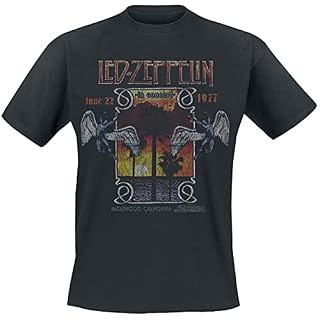 Générique LED Zeppelin Inglewood Homme T-Shirt Manches Courtes Noir Regular/Coupe Standard - Les Beatles, Paul McCartney, John Lennon, RIngo Starr, George Harrison