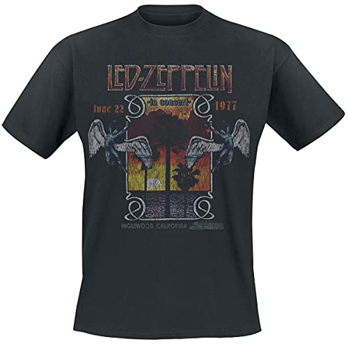 Led Zeppelin Inglewood Hombre Camiseta Negro L 100% algodón Regular