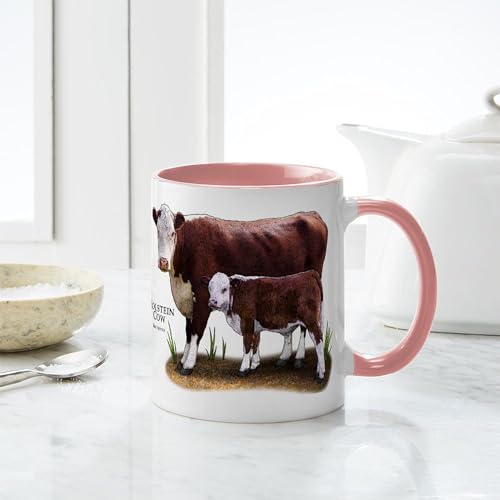 Taza grande CafePress Hereford Cow And Calf 11 oz cerámica miniatura 6