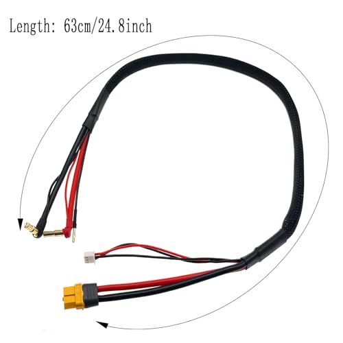 Cable de carga 2S XT60 para batería Lipo con conectores de bala de 4 y 5 mm 3