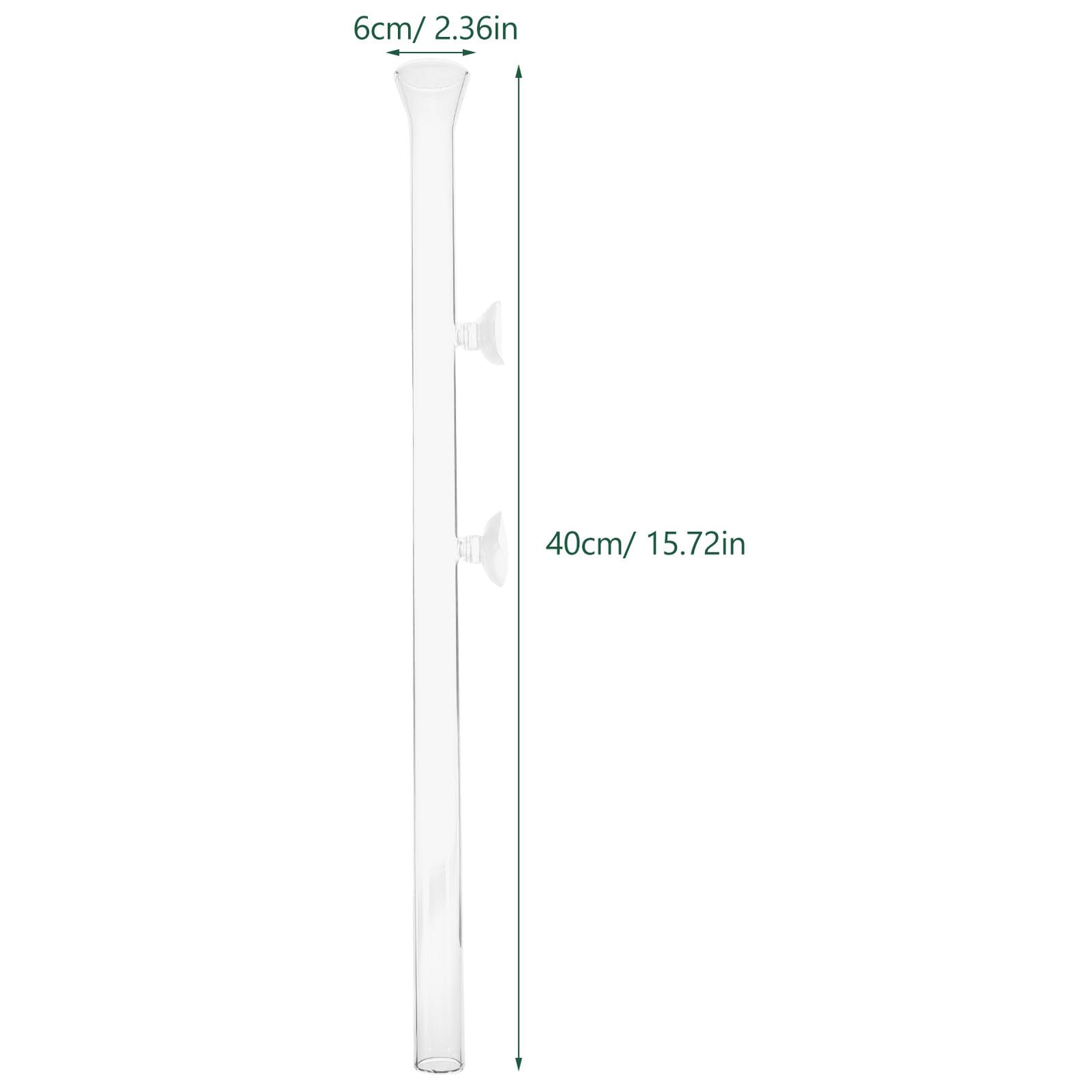 Tube D’Alimentation Transparent en Verre 40 Cm Coupelle Nourrissage Crevettes pour Aquarium Planté, Distributeur de Nourriture pour Poissons et Crevettes, Accessoire Aquarium