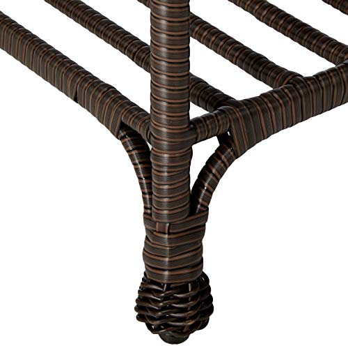 Outdoor Espresso Wicker Patio Furniture End Table #TOP2