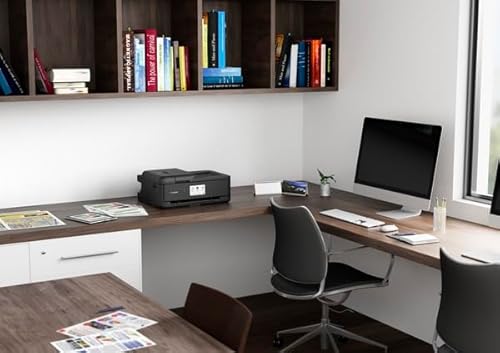 Canon PIXMA TS9550 Drucker Farbtintenstrahl Multifunktionsgerät DIN A4 A3 (Drucker A3, Scanner, Kopierer, 5 separate Tinten, WLAN, LAN, Print App, 2 Papierzuführungen, Duplexdruck) schwarz