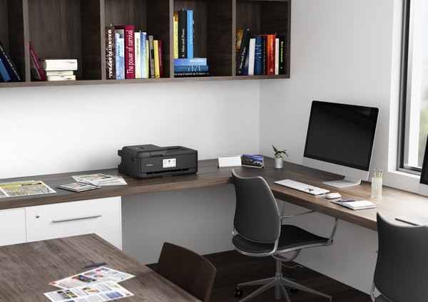Canon PIXMA TS9550 Drucker Farbtintenstrahl Multifunktionsgerät DIN A4 A3 (Drucker A3, Scanner, Kopierer, 5 separate Tinten, WLAN, LAN, Print App, 2 Papierzuführungen, Duplexdruck) schwarz – Bild 8