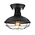 Farmhouse Flush Mount Ceiling Light - Easric Industrial Ceiling Light Fixture Rustic Black Metal Cage Close to Ceiling Lamp E26 Base for Hallway Foyer Kitchen Porch