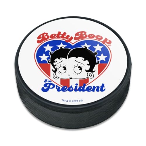Betty Boop For President Heart Ice Hockey Puck
