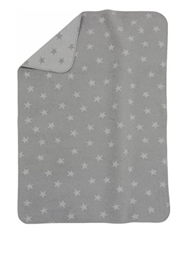 Alvi Baumwolldecke Babydecke 75 x 100 cm, Design:Sterne grau 608-7 by Alvi