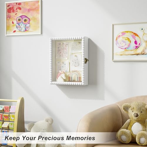 Love-KANKEI Shadow Box Frame 8x10,Wood Deep Shadow Box Display Case with Unique Beads Door and Glass Window, Memory Box for Pictures,Medals,Memorabilia,Collections White by Love-KANKEI - Image 8