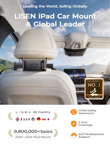 LISEN iPad Holder for Car Mount, Tablet Holder Car Headrest Kids Travel - image 4