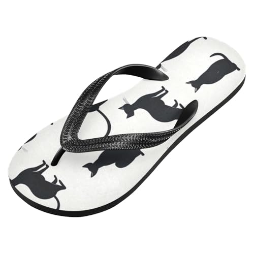 Mens Flip Flops Black Cat CuteSandal Flip Flops for Women Summer Beach Slipper 214B3229