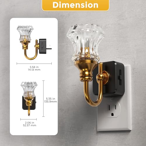 Image of L LOHAS LED Night Lights Plug into Wall, 3000K Soft White LED, Floral Night Lights with Dusk to Dawn Sensor, 0-100lm Adjustable Brightness, for Hallway Bedroom Stairway